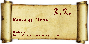 Keskeny Kinga névjegykártya
